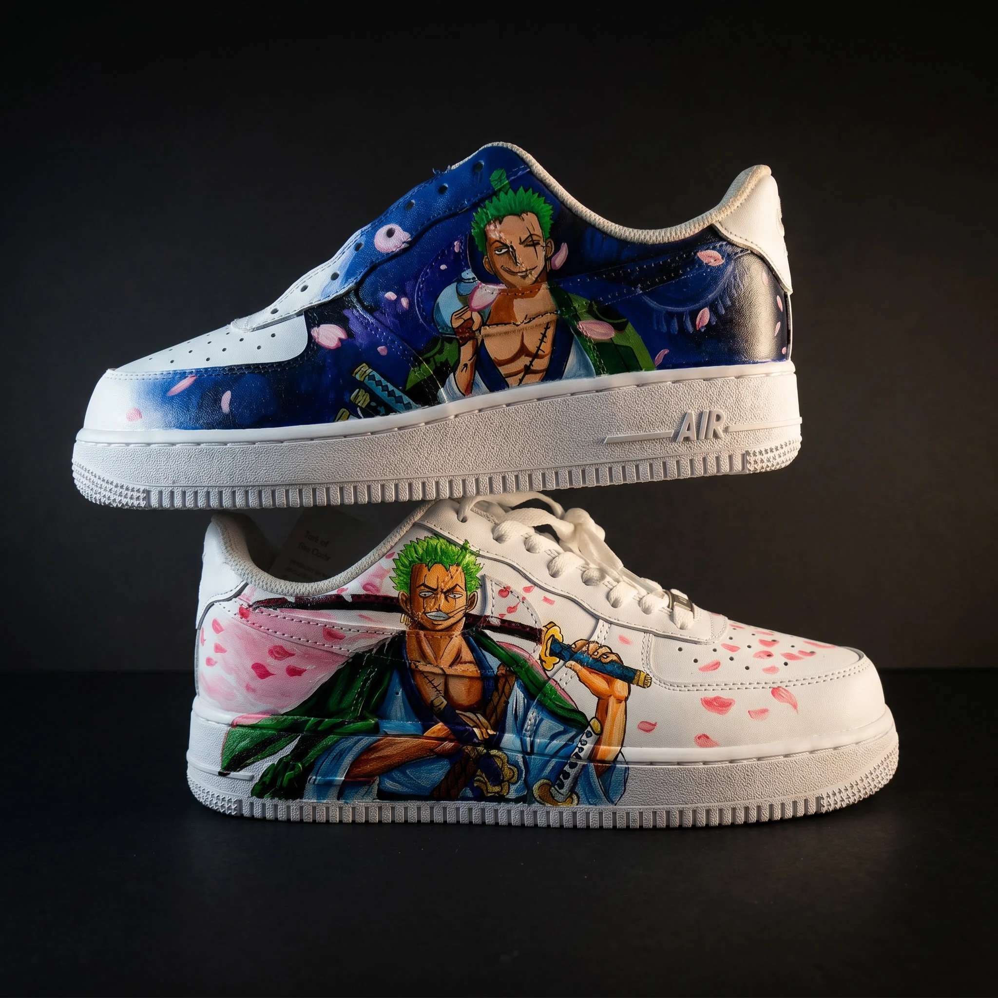 Custom Hand Painted Nike Air Force 1 Roronoa Zoro Sakura Storm