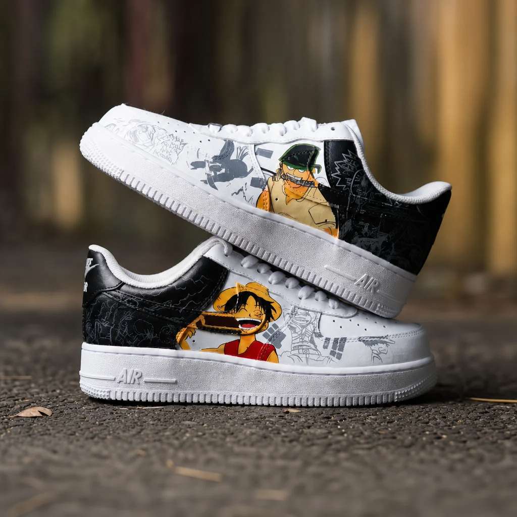 Custom Hand Painted Nike Air Force 1 Royal Heritage being crafted